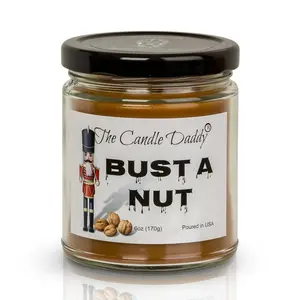 Bust A Nut Holiday Candle - Funny Banana Nut Bread Scented Candle - Funny Holiday Candle for Christmas, New Years - Long Burn Time, Holiday Fragrance, Hand Poured in USA - 6oz