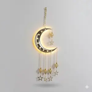 Hanging Moon Decorative Wall Art for Home Decor and Room Decoration
