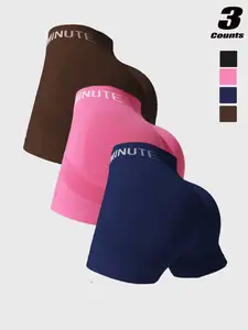 Women's Summer Yoga Shorts, High Waist Elastic Workout Pants, Slimming Three-Quarter Leggings, Gym Minute Design