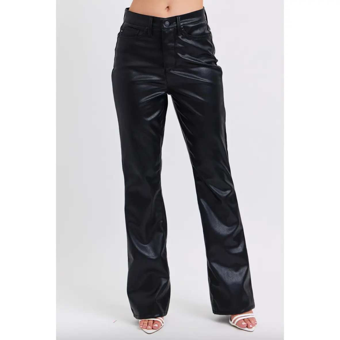 Judy Blue Tummy Control Faux Leather Bootcut Pants