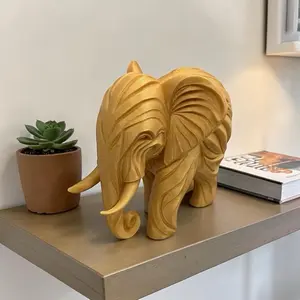 Elephant Decor Modern PLA Sculpture Minimalist Home Accent 5 x 5.5 inch Unique Art Piece for Living Room