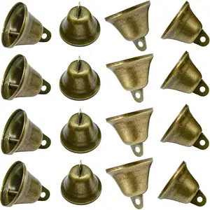 35 PCS Vintage Bronze Jingle Bells (1.7 X 1.5 Inches) for Dog Doorbell Potty Training Housebreaking Making Wind Chimes Christmas Bell