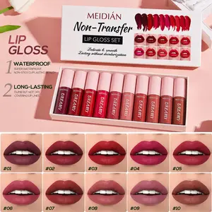 10PCS Matte Liquid Lip Stain Lipstick Set – High Pigment Lip Tint with Velvet Finish, Waterproof Smudge-Proof Lip Color, Lightweight & Comfortable, Non-Transfe