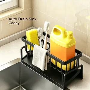 Premium Metal Sponge Drain Holder – Rust-Proof Kitchen Sink Rack with Smart Drying Design & Compact Countertop Storage