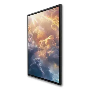212 MAIN Piercing Light Burst Framed Wall Art Print, 24x48 in. Artistic Room Decor - Conscious Sales C1FC2448UEBXTX Yellow Home Decoration