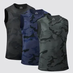 Men's Sports Vests Pack Of 3 Camouflage Design for Active Wear