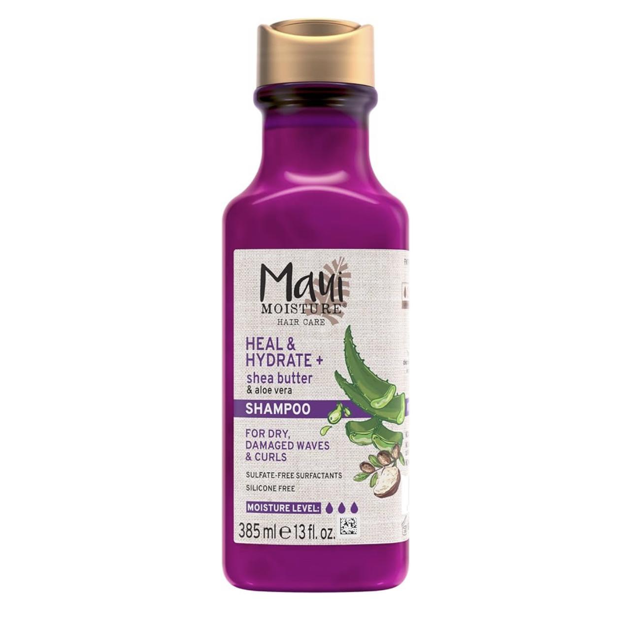 Maui Moisture Heal & Hydrate + Shea Butter Shampoo for Tight Curly Hair, Coconut & Macademia Oils, 13 fl oz