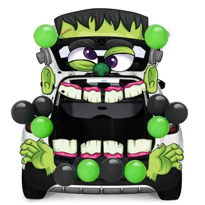 JOYIN Trunk Or Treat Decor Kit Halloween Decorations Outdoor Indoor Frankenstein Car Stickers, Haunted House SUV Archway Garage Lawn Balloons
