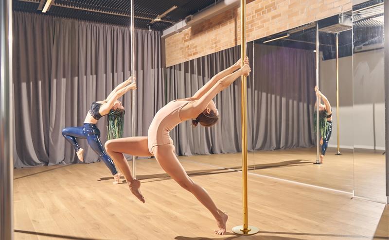 Yaheetech Professional 45mm Chrome Dance Pole with Adjustable Height & 2 Modes, Spinning Static Dancing Pole For Home, Height Adjustable 7'-9' H