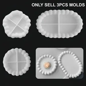 3-Piece Silicone Molds Set, DIY Craft Tools, Flexible & Durable Design, Ideal for Casting Projects, Multiple Uses, Easy-To-Use