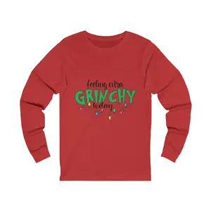 "Feeling Extra Grinchy" Christmas Unisex Jersey Long Sleeve Tee Menswear Top