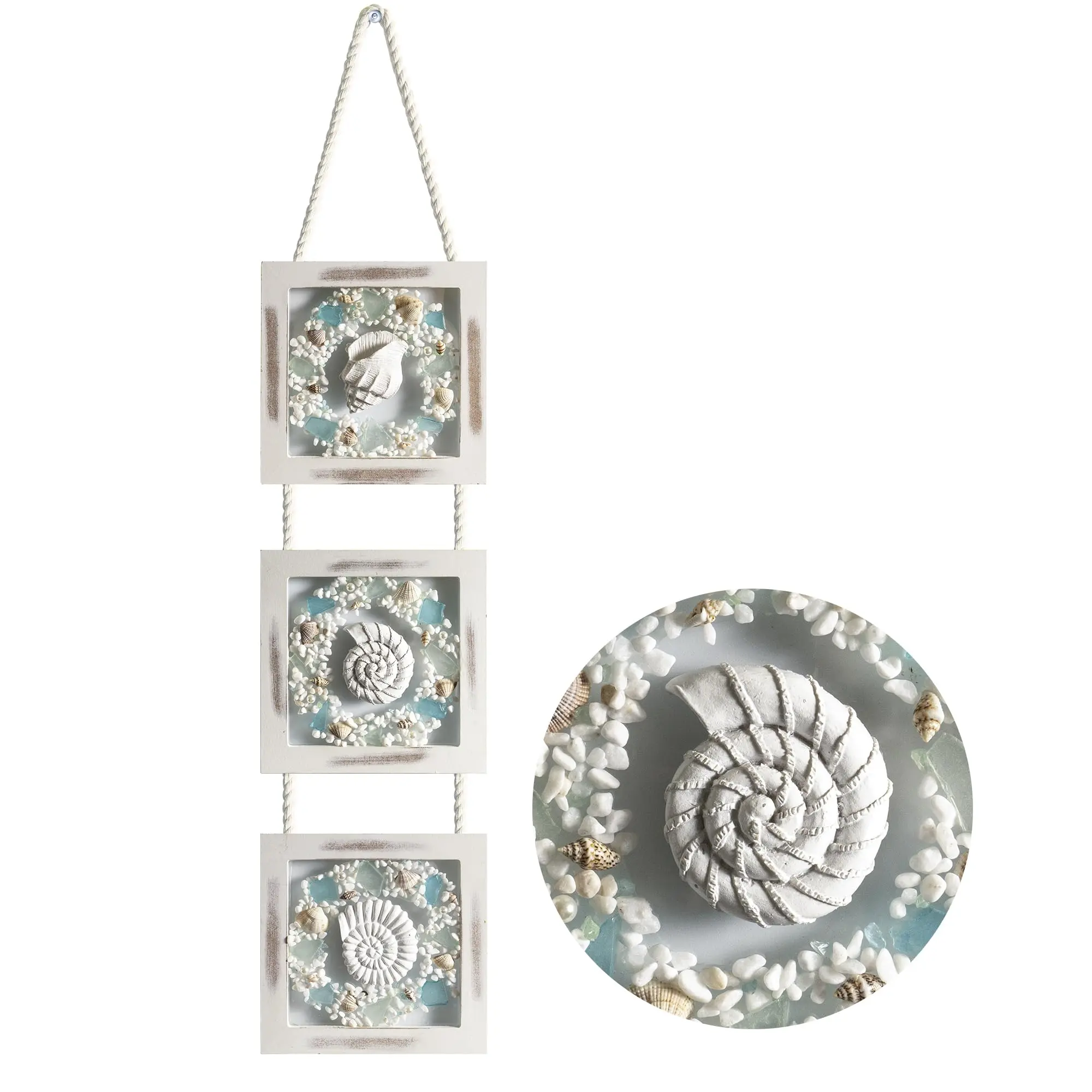 Coastal Wall Decor 3d Seashell Starfish Conch Wall Hanging Beach Nautical Ocean Theme Bathroom Home Decorations Summer Sea Shell Art Ornaments Hangable