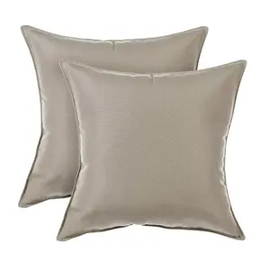 2pc Sunbrella Throw Pillow Set Canvas Taupe - Sorra Home: Weather-Resistant, Indoor & Outdoor, Solid Square, 20"x20"