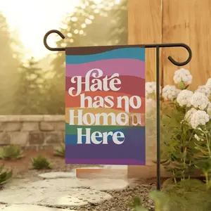 Gay Pride Garden Flag, Hate Has No Home Here Flag, LGBTQ Flag, We Rise By Lifting Others, Social Justice Yard Flag, Community Garden Flag