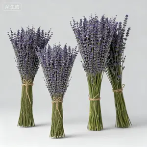 Natural Dried Lavender Flowers 100% Natural Home Fragrance 4 Bundles Pack Dried Lavender Bundles for Home Decoration Photo Props