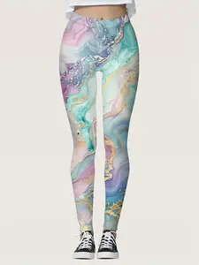 Allover Print High Waist Leggings, Casual Skinny Stretchy Leggings, Women's Clothing Fit Womenswear