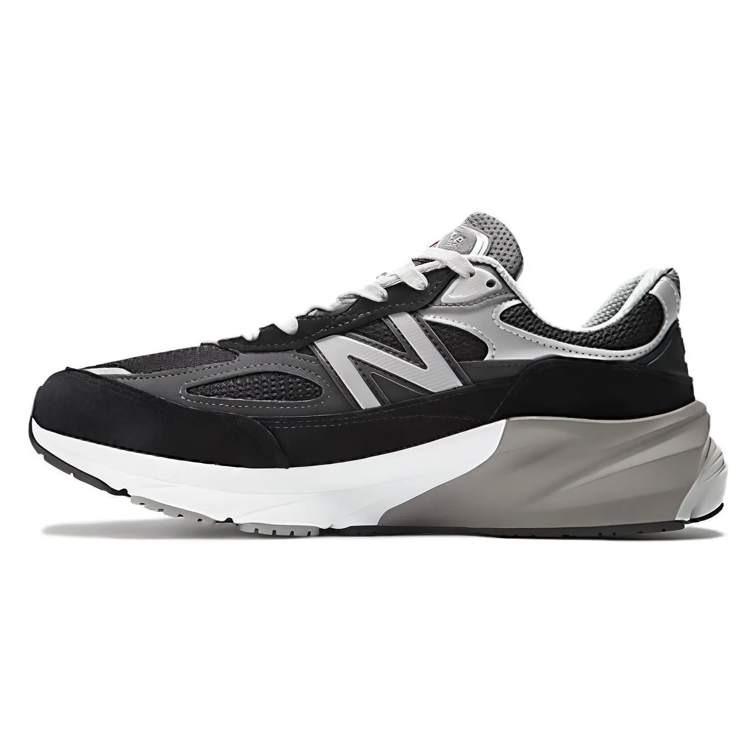 NEW BALANCE 990v6 Made in USA Athletic Running Shoes - Cushioned Mesh Sneakers in Black & Silver for Daily Wear, Light Training