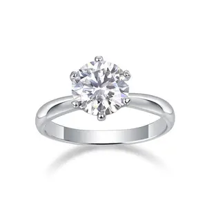 1 carat single engagement ring fashionable wedding 925 sterling silver synthetic silver moissanite ring (R9094)