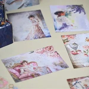 CoraCreaCrafts Coquette Themed Vintage Craft Box - Elegant Design for Crafting and Collecting Junk Journal Supplies Scrapbook Materials Art Stickers Decal Sticker