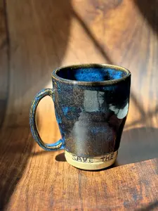 “Save the Planet Eat the Rich” Handmade Ceramic Mug (Stoneware)