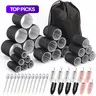 【Black Friday】Heatless Hair Curler and Clip Set, 48-Piece Styling Kit with 24 Rollers and 24 Clips for Long, Medium, and Short Hair #GLOBAL PICKS