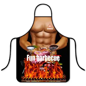 [1-piece set] Couple-style home party cosplay apron, macho & sexy bikini design apron, anti-stain, waterproof, breathable cartoon kitchen and restaurant apron