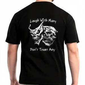 Laugh with Many, Don’t Trust Any Skulls Print Men's T-Shirt, Gift For Him, Gift For Her, Trending Shirt