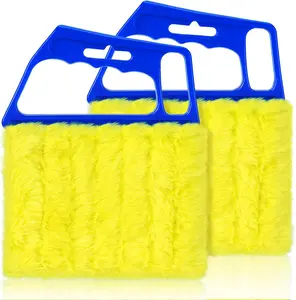 Blind Cleaner Duster Tool 2PCS — Washable 7 Finger Microfiber Duster for Window Blinds, Air Conditioner Vents & Ceiling Fans Cleaning