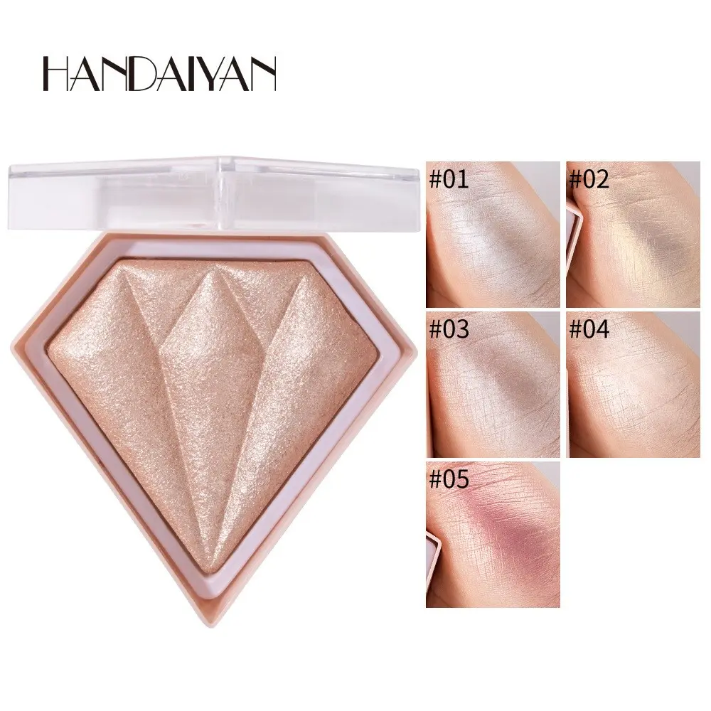 Handaiyan Diamond Glowy Face Highlighter Contour Facial Contouring Makeup Shimmer Pigment Glitter Powder Pearl Makeup Palette, Highly Pigmented, Long-Lasting Moisturizing Formula, Perfect for Daily Use & Special Occasions, Radiant, All Day Illuminator