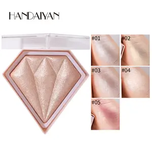 Handaiyan Diamond Glowy Highlighter Contour Glitter Powder Pearl Makeup Palette, Highly Pigmented, Long-Lasting Moisturizing Formula, Perfect for Daily Use & Special Occasions, Radiant, All Day Illuminator