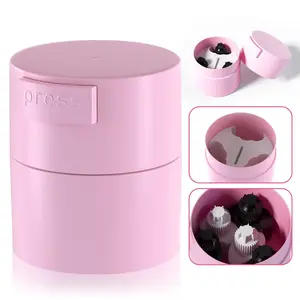 Eyelash Glue Storage Container, Pink Sealing Extension Eyelash Glue Jar Storage Tank with Bottom Sealed Adhesive Stand Activated Storage for Eyelash Extension