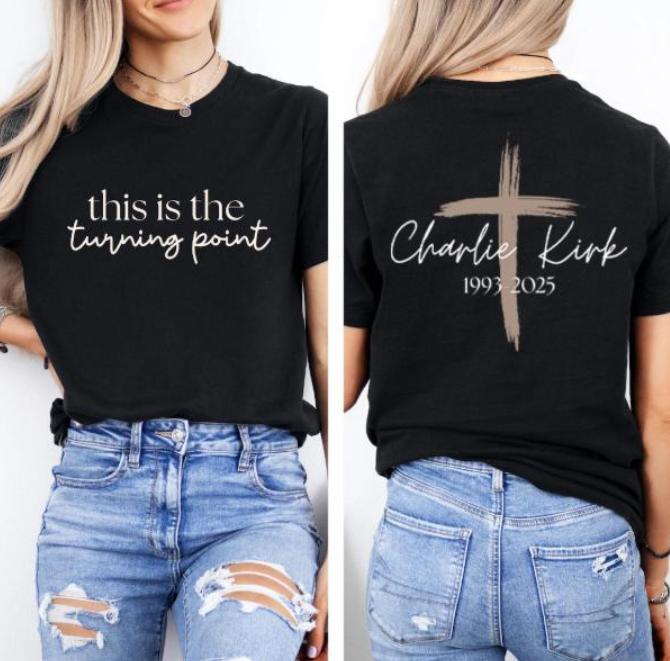 This Is The Turning Point 1993-2025 For Charlie T-Shirt, Freedom, Patriotic, God Bless America, Christian Cross, Flag USA, C.K. Gift For Men and Women