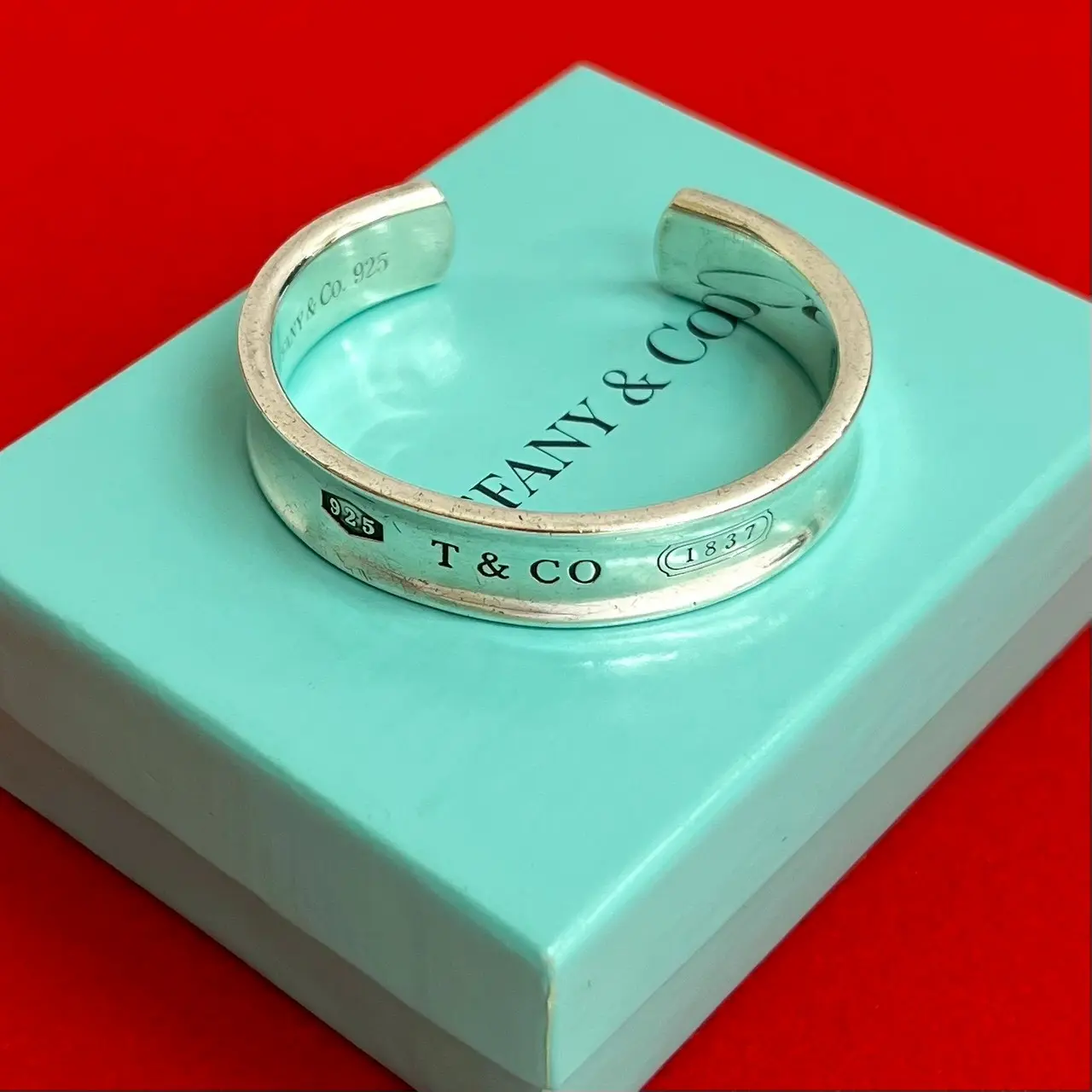 Pre-owned Tiffany & Co. Sterling Silver 925 (Ag925) Small Leather Goods Tiffany&Co. 1837 Narrow Silver925 Bangle