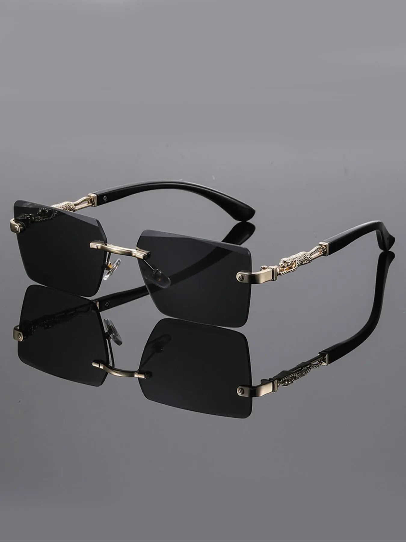 Unisex Fashionable Trendy Rimless Glasses, Vintage Versatile Tinted Lens Glasses, Fashion Accessories for Outdoor Activities, Rimless Shades, Stylish Glasses