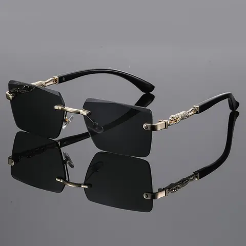 Unisex Fashionable Trendy Rimless Glasses, Vintage Versatile Tinted Lens Glasses, Fashion Accessories for Outdoor Activities, Rimless Shades, Stylish Glasses