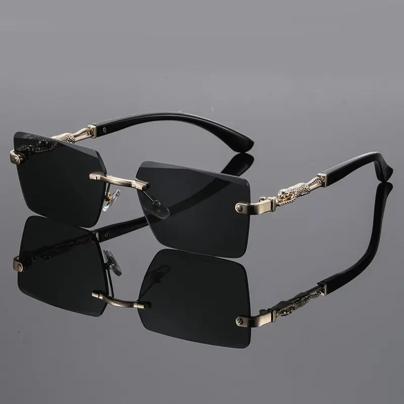 Unisex Fashionable Trendy Rimless Glasses, Vintage Versatile Tinted Lens Glasses, Fashion Accessories for Outdoor Activities, Rimless Shades, Stylish Glasses