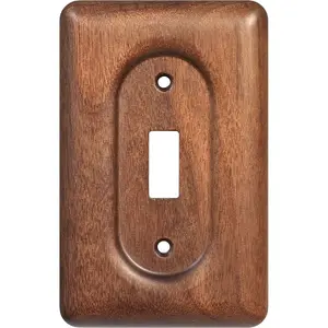 Solid Walnut Light Switch Cover Decorative Single Toggle Wall Plate for Rustic Contemporary Interiors