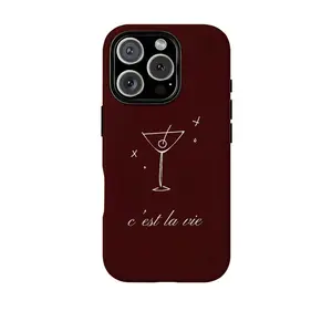 Cocktail Artwork Phone Case Cover for iphone 17 phone case 16 pro max 15 Plus 14 13 12 11 Cute, clear, military-grade, high-end, durable, shockproof, and drop-resistant 2-in-1 glossy phone case