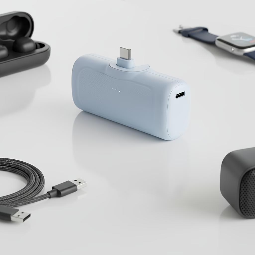 22.5W Fast Charging 5000mAh Mini Portable Power Bank, USB-C Dual-Mode Polymer Battery, Universal Compatibility for iPhone 16/15 & Android Devices