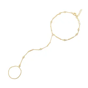 Diamond Bezel  Bar Hand Chain