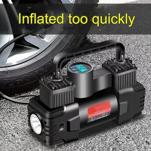 Tire Inflator Portable Air Compressor Tire Air Pump for Car Tires - Car Accessories, 12V DC Auto Pump with Digital Pressure Gauge, Emergency LED Light for Bicycle, Balloons