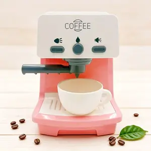 Coffee Machine Toy Set, Realistic Actions, Lights, Sounds, Kitchen Playset, Electric Bread Maker, Afternoon Tea, Cake Toys