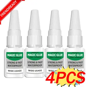 TrendReady MAGIC GLUE, 4PCS All-Purpose Magic Glue, Superglue for Plastic, Wood, Metal, Crafts, and Repairs, Cyanoacrylate Adhesive Instant Glue, Fast Drying, Waterproof, Repair Glue