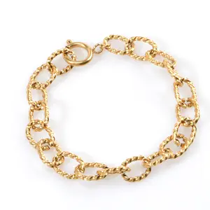 OUDISI Twist Rope Dewsign Link Chain Bracelet Stainless Steel Stripe Chain Jewelry for Women