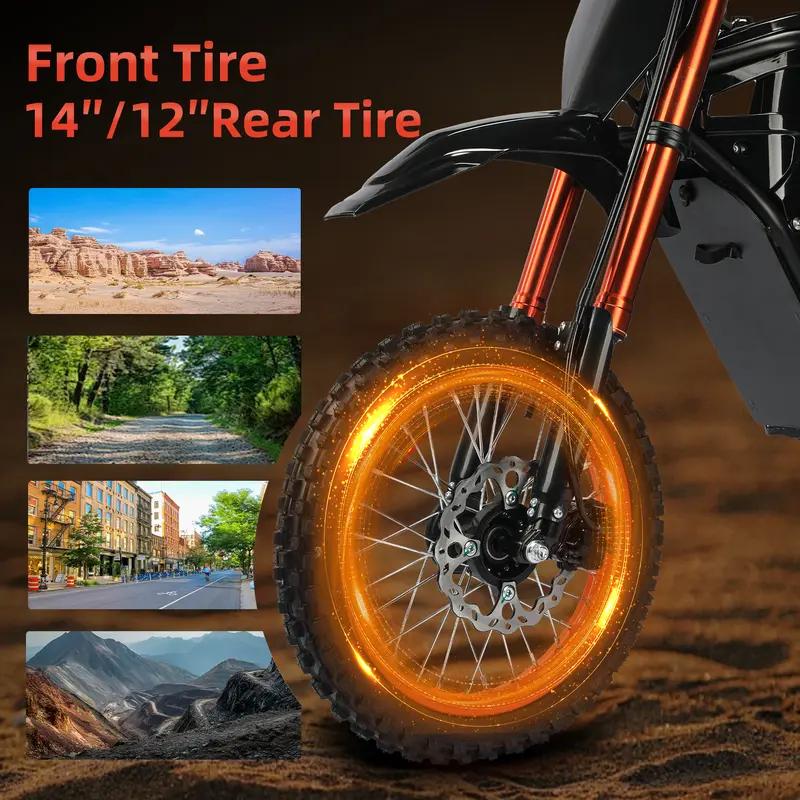 Rogue Motorcycle Bicycle for Adults 3000W Peak Power 48V 23AH Removable Battery 37MPH Top Speed Off-Road Fat Tire Dirt Ebike with Cruise Control Disc Brakes Mtb