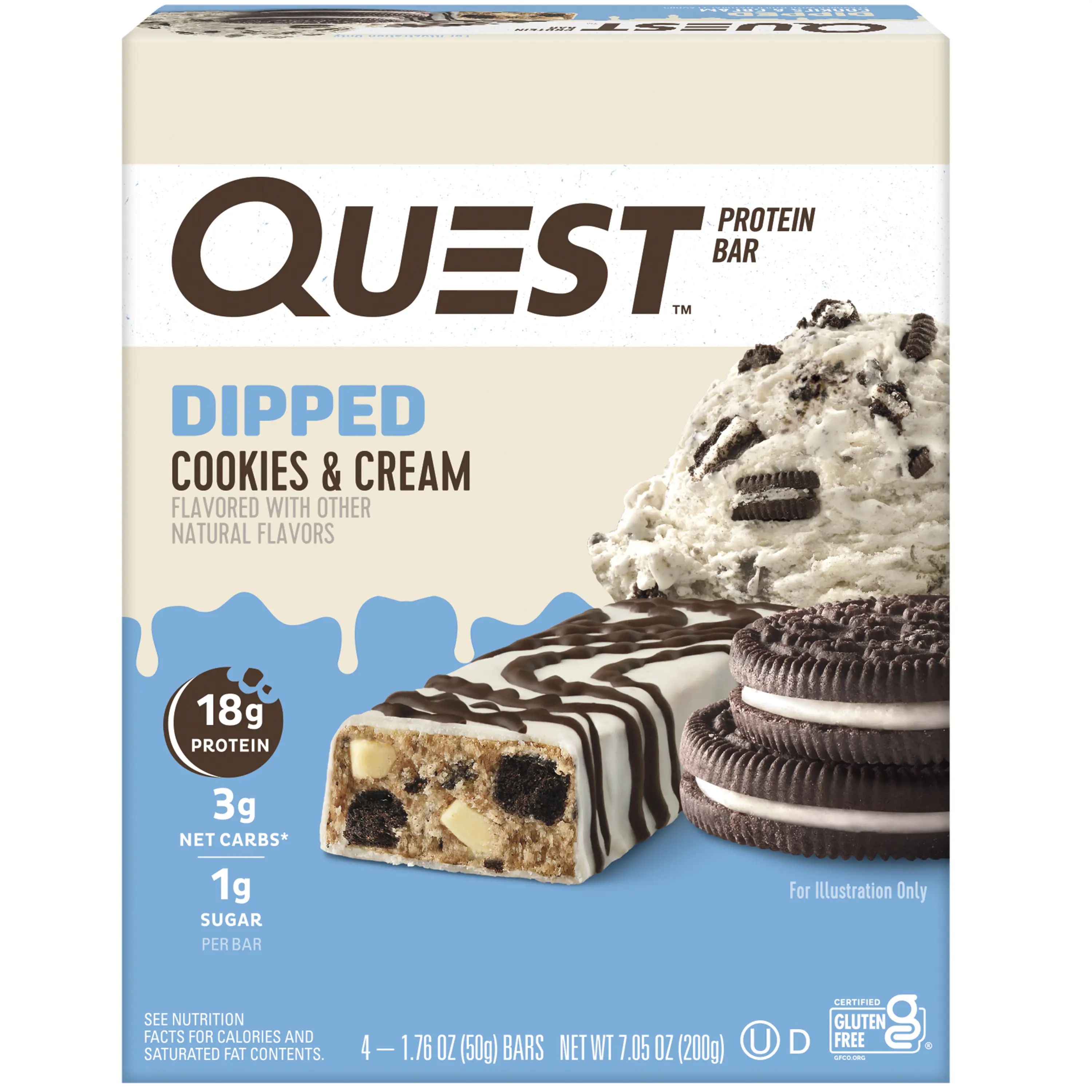 Quest Dipped Cookies and Cream Protein Bar, 4Pk - TikTok Shop