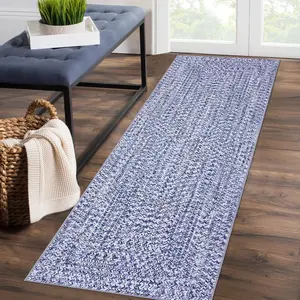 Garvee Washable Braided Hallway Runner Rug 2x10 Inches, Stain-Resistant, Non-Slip Entrance Mat with Solid Texture and Farmhouse Design