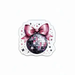 Disco Ball and Bow Magnetic Bookmark