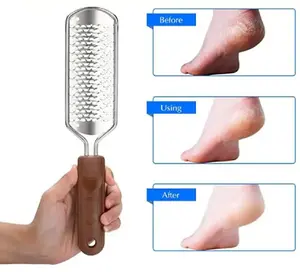 Stainless Steel Pedicure Foot File Callus Remover - Dual-Use for Wet & Dry Skin