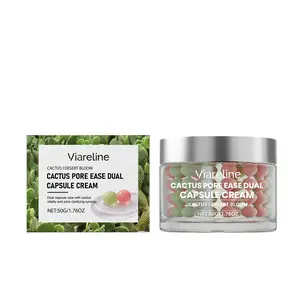 VIARELINE Cactus Capsule Cream Prickly Pear Fruit Extract Nourishing Hydrolyzed Collagen Plumping Brightening Pore Refining Cream